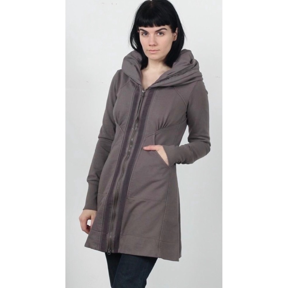 Prairie Underground Mid Victorian Hoodie Gray Organic Cotton Full Zip Jacket M